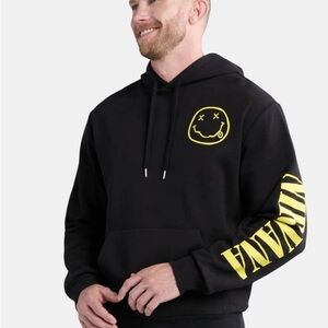 NIRVANA Black Hoodie with Yellow Graphics
